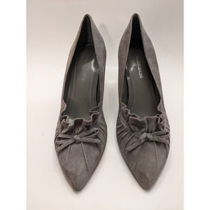 Grey Suede Gather bow detail heels